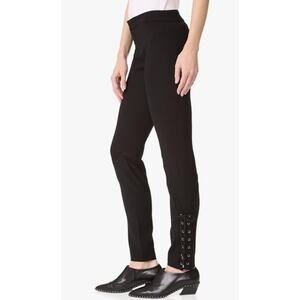Haute Hippie Black Stretch Pants Large Lace Up Suiting Tuxedo Hem Skinny Pant